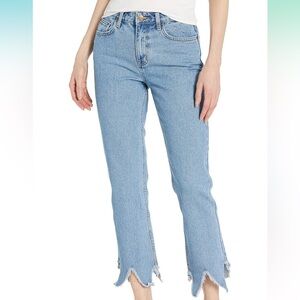 EVIDNT Womens ESSEN RELAXED RAW HEM JEANS